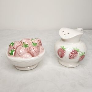 Strawberry Ceramic Salt and Pepper Shakers